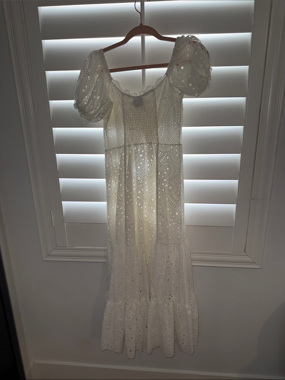 Charo Ruiz White Eyelet Puff-Sleeve Maxi Dress - Picture 4 of 4